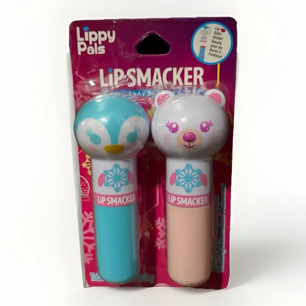 Lip Smacker Lippy Pals Animal Lip Balm Set Lot of 4 Penguin Bear Deer Llama